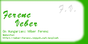ferenc veber business card