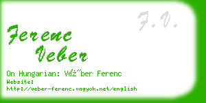 ferenc veber business card